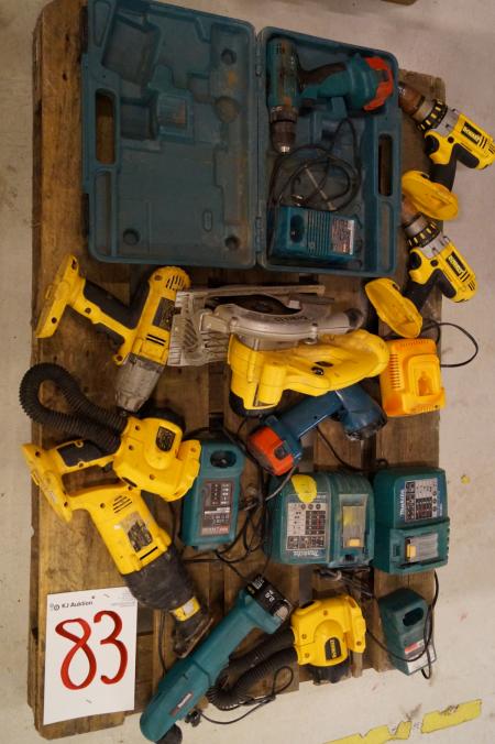 Pallet with various power tools condition unknown.
