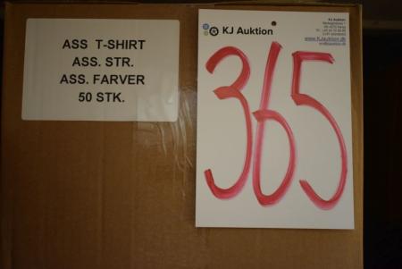 Firmatøj uden tryk ubrugt : 50 stk T-shirt , ass. Tryk , ass. str.og ass. Farver