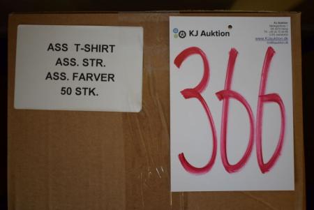 Firmatøj uden tryk ubrugt : 50 stk T-shirt , ass. Tryk , ass. str.og ass. Farver