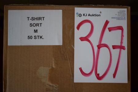 Firmatøj uden tryk ubrugt : 50 stk T-shirt , SORT , 100 % bomuld , M