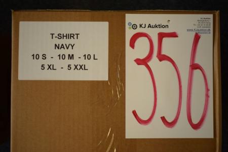 Firmatøj uden tryk ubrugt: 40 stk. rundhalset T-shirt, NAVY,  100% bomuld .10 S - 10 M - 10 L - 5 XL - 5 XXL