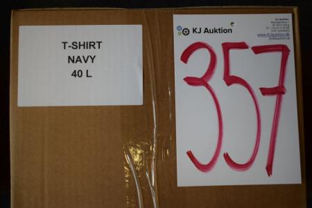 Firmatøj uden tryk ubrugt: 40 stk. rundhalset T-shirt, NAVY,  100% bomuld .40 L