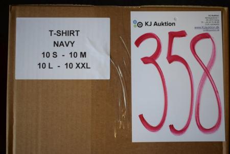 Firmatøj without pressure unused: 40 pcs. Round neck T-shirt, NAVY, 100% cotton .10 S - 10 M - 10 L - 10 XXL