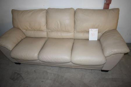 3 pers. Leather sofa, dark beige