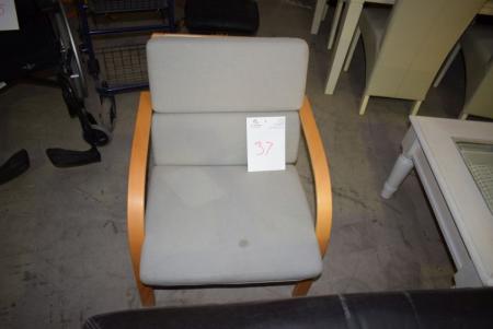 Chair, gray fabric / beech. Stains on fabric
