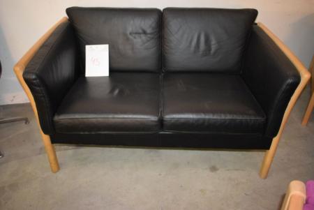 2 pers. Sofa, black leather