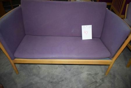2 pers. Sofa, purple fabric