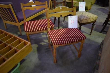 2 pcs. chairs, striped fabric