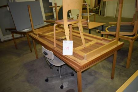 2 Stck. Tabellen von 200 x 100 cm, Sessel, Stuhl