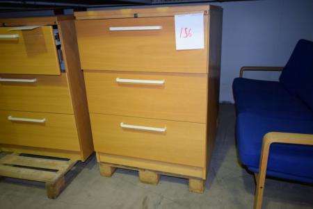 2 pcs. filing cabinets with 3 drawers L 80 x D 60 x H 105 cm
