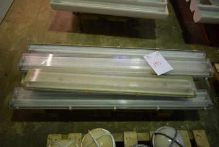 Waterproof luminaire m. 2 pipes, 6 pcs. 155 cm