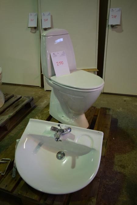 Ifö toilet + 2 stk. håndvaske med armatur