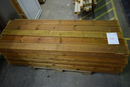 Brunbejset pine, 32 x 125 mm, ca. 90 pcs. L 203 cm