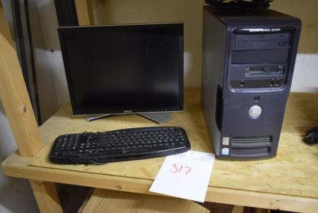 PC, mrk. Dimension 3100 + Dell keyboard and screen