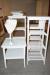 Bookcase, white wood with 2 drawers and 2 cupboards, L 40 X D 34 X H 73 cm. 1 table lamp + 5 pcs. picture frames
