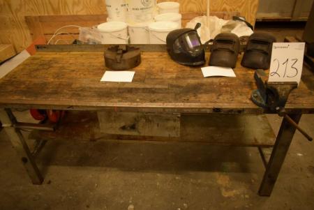 Workshop Table L 200 x W 79 x H 84 cm, with vice and drawer