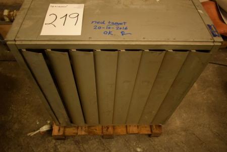 Hot air calorifiers, L 81 x H 81 cm, with fan. Taken down 20-10-2016