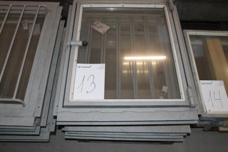 3 pcs galvanized corral window hxw 88x65 cm, opening, steel bars behind m glazing, unused