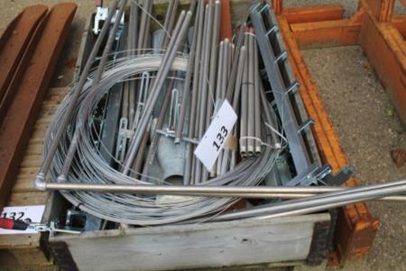 1 pl div. various galvanized templates and stainless wire and pipes