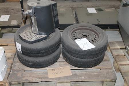 4 pcs wheels with new tires 165-70-13, fit t include Toyota Starlet, draft beer machine