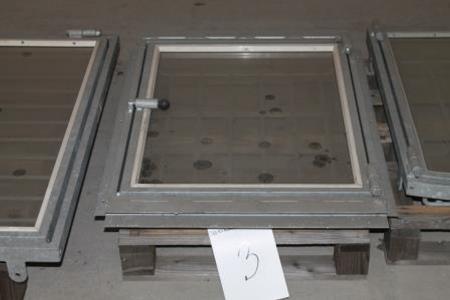 1 piece galvanized corral window hxw 88x65 cm, opening, steel bars behind m glazing, unused