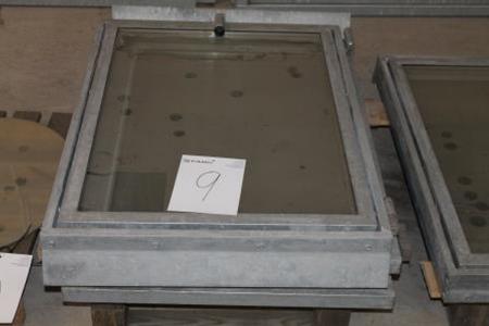 3 Stück verzinkt Corral Fenster HxB 98x72, m kipåbning, m GLV Schweller m Verglasung, 2 davon auch normale Öffnung und Verbundglas m, ungebraucht
