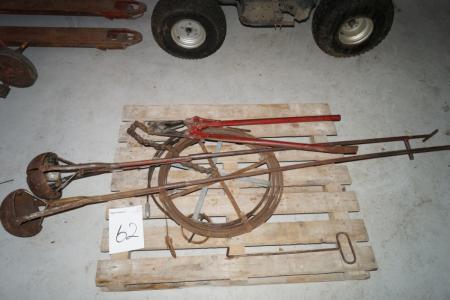 Pallet with hole saw, belt and chain separates ASK?