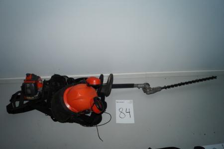 Hedge trimmer with extension brand + boots and visor.