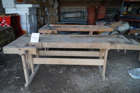 Werkbank aus Holz Klemme 240x90 cm