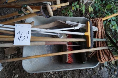 2 pcs wheelbarrows with various garden tools