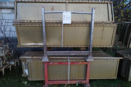 2 pallets with steel shelving height 203 cm + pallet with steel shelves