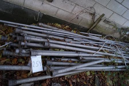 Galvanized. Pipes with fittings. Approximately 6 meters.