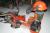 Brushcutter Brand Johnston with hedge trimmer + cut boots, helmet and extra thread