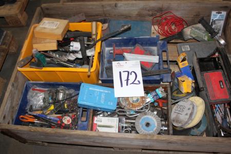 Pallet with various hand tools, etc.