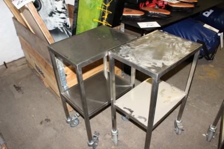 2 pieces stainless trolleys, 50 x 36 cm