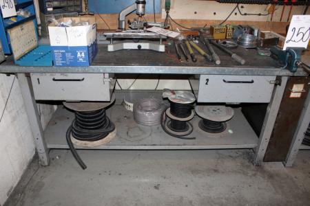 File bench vise and 2 drawers with contents