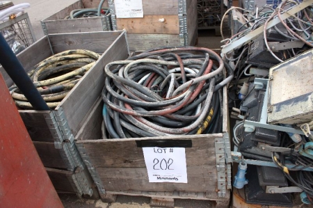 (2) pallets with cables + wire cage with light fittings