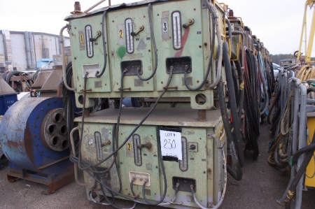 AGA welding transformer, 2 x 3 units + cables. Weight: 2200 kg