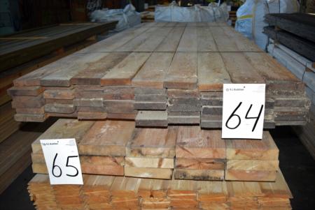 Sibirsk lærktræ brædder u/s  25 x 125 mm. 54 stk på 330 cm