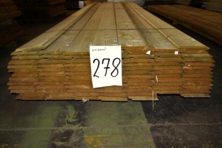 Klink Clothing 32x150 mm pressure-treated A-quality finished dimensions 26x148 mm. 356 meters approximately 50 m2 (note is endenotet)