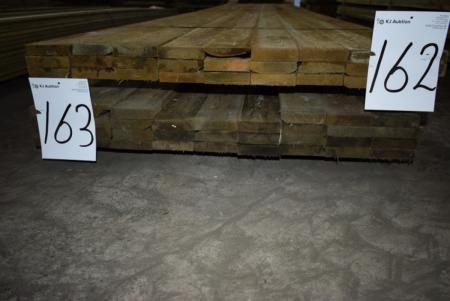 Planks 25X100 mm full-edged pressure treated. 24 pieces of 570 cm.