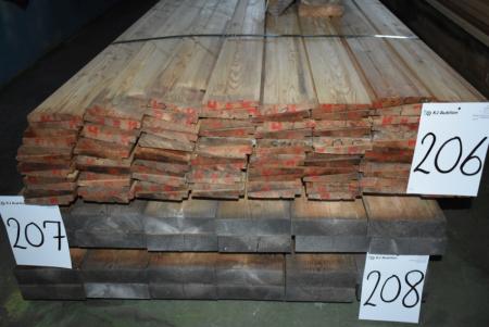 Klinkbeklædning sibirsk lærktræ 22 x 120 mm . 96 stk på 600 cm