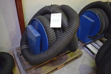 Hose reel for exhaust extraction boxes