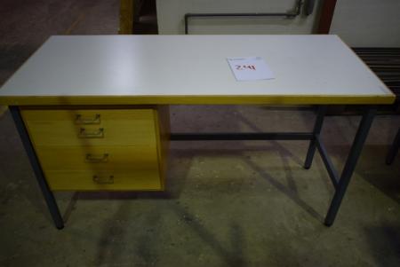 Desk with 4 drawers. The drawers can be moved, 60 x 140 cm