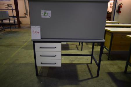 Desk with 3 drawers. The drawers can be moved, 60 x 118 + desk without drawers, 60 x 118 cm