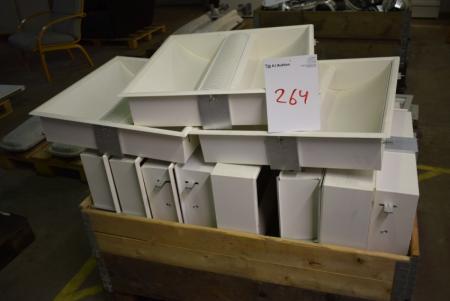 12 stk. Indbygningskassetter  til loft, 60 x 60 cm