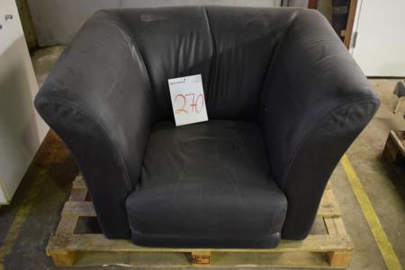 Black armchair, leather