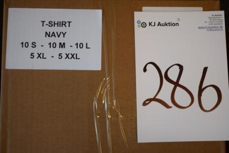 Firmatøj ohne Druck ungenutzt: 40 Stück. Rundhals-T-Shirt, Marine, 100% Baumwolle .10 S - 10 M - 10 L - 5 XL - 5 XXL