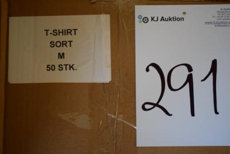 Firmatøj uden tryk ubrugt:  50 stk T-shirt , SORT , 100% bomuld , M