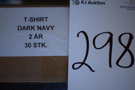 Firmatøj uden tryk ubrugt : 30 stk T-shirt , DARK NAVY , 100 % bomuld,  2 ÅR